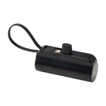 Powerbank 2 em 1 de plástico reciclado com suporte dobrável cor preto segunda vista