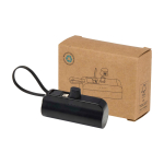 Powerbank 2 em 1 de plástico reciclado com suporte dobrável cor preto terceira vista