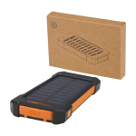 Powerbank de energia solar com estrutura exterior ultrarresistente cor preto