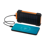 Powerbank de energia solar com estrutura exterior ultrarresistente cor preto terceira vista