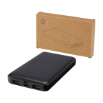 Powerbank de plástico reciclado com indicador LED de carga 10 000 mAh cor preto