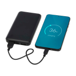 Powerbank de plástico reciclado com indicador LED de carga 10 000 mAh cor preto terceira vista
