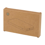 Powerbank de plástico reciclado com indicador LED de carga 10 000 mAh cor preto segunda vista com caixa