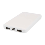 Powerbank de plástico reciclado com indicador LED de carga 10 000 mAh cor branco segunda vista