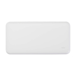 Powerbank de plástico reciclado com indicador LED de carga 10 000 mAh cor branco terceira vista frontal