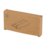 Powerbank de plástico reciclado com 2 cabos 10 000 mAh cor preto segunda vista com caixa