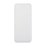 Powerbank de plástico reciclado com 2 cabos 10 000 mAh cor branco segunda vista frontal
