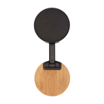 Suporte dobrável magnético para telemóvel com base de bambu cor preto terceira vista frontal