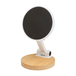 Suporte dobrável magnético para telemóvel com base de bambu cor branco segunda vista