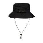 Chapéu à pescador de nylon com design dobrável 100 g/m2 cor preto segunda vista traseira