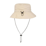 Chapéu à pescador de nylon com design dobrável 100 g/m2 cor marfim segunda vista traseira