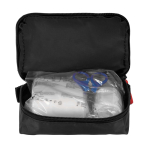 Kit de primeiros socorros com 31 artigos básicos de emergência cor preto segunda vista