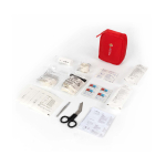 Kit de primeiros socorros com 59 artigos e vida útil de 5 anos cor vermelho