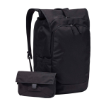 Mochila para portátil de poliéster expansível com fecho enrolável 17'' cor preto terceira vista