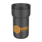 Copo térmico para viajar 100% hermético 275 ml Mepal Ellipse cor preto vista com logo