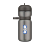 Garrafa desportiva de plástico, tampa rebatível e palha 600 ml Mepal cor preto vista impressão tampografia