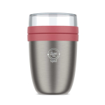 Lancheira térmica espaço duplo separado 700 ml Mepal Ellipse 2.0 cor cor-de-rosa vista impressa logo 2