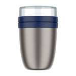 Lancheira térmica espaço duplo separado 700 ml Mepal Ellipse 2.0 cor azul-marinho segunda vista frontal