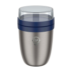 Lancheira térmica espaço duplo separado 700 ml Mepal Ellipse 2.0 cor azul-marinho vista impressa logo 2
