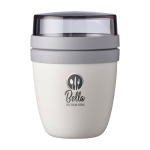 Minilancheira de plástico, espaço duplo 420 ml Mepal Ellipse Mini cor branco vista impressão tampografia