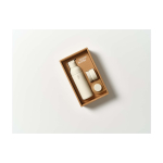 Garrafa de sistema de 3 tampas interpermutáveis 500 ml Ocean Bottle cor areia segunda vista com caixa