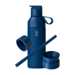Garrafa de sistema de 3 tampas interpermutáveis 500 ml Ocean Bottle cor azul-marinho