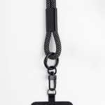 Lanyard de plástico e nylon com carga e presilhas ajustáveis