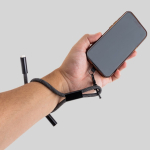 Lanyard de pulso de PVC e nylon com carga rápida USB-C para telemóvel