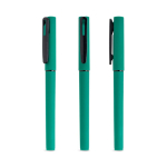 Roller reciclado com corpo de borracha e escrita macia, tinta preta cor verde