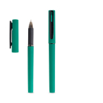 Roller reciclado com corpo de borracha e escrita macia, tinta preta cor verde