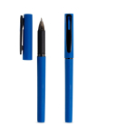 Roller reciclado com corpo de borracha e escrita macia, tinta preta cor azul real