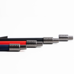 Caneta de alumínio com clipe metálico e spinner, tinta preta