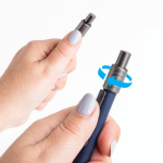 Caneta de alumínio com clipe metálico e spinner, tinta preta