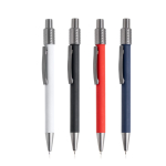 Caneta de alumínio com clipe metálico e spinner, tinta preta