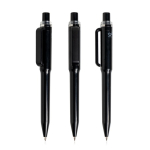 Caneta de ABS reciclado com mecanismo de botão, tinta azul cor preto