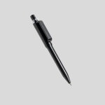 Caneta de ABS reciclado com mecanismo de botão, tinta azul cor preto