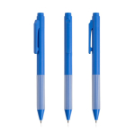 Caneta ecológica com pega de silicone, tinta de gel preta cor azul-claro