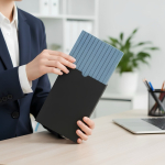 Caderno de PU texturizado e aplique personalizável, folhas A5 lisas