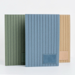 Caderno de PU texturizado e aplique personalizável, folhas A5 lisas