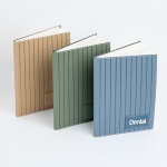 Caderno de PU texturizado e aplique personalizável, folhas A5 lisas