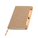Caderno ecológico com porta-caneta lateral, folhas A5 lisas