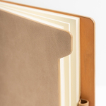 Caderno ecológico com porta-caneta lateral, folhas A5 lisas