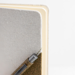 Caderno de algodão reciclado com caneta de chá verde, folhas A5 lisas