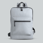 Mochila de pele de PU com design fino e acabamento elegante 15,6” cor cinzento-claro
