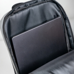 Mochila de pele de PU com design fino e acabamento elegante 15,6”