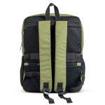 Mochila de pele de PU com bolsos frontais e laterias de rede 15,6” cor verde oliva