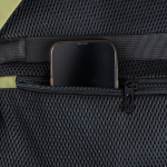 Mochila de pele de PU com bolsos frontais e laterias de rede 15,6”