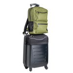 Mochila de pele de PU com bolsos frontais e laterias de rede 15,6”