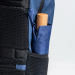 Mochila de pele de PU com bolsos frontais e laterias de rede 15,6”