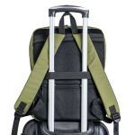 Mochila de pele de PU com bolsos frontais e laterias de rede 15,6”